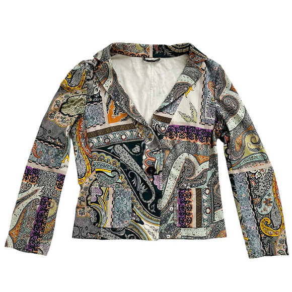 ETRO PAISLEY PRINT BLAZER JACKET WOMEN SIZE 2-4/EU42 - Picture 6 of 16